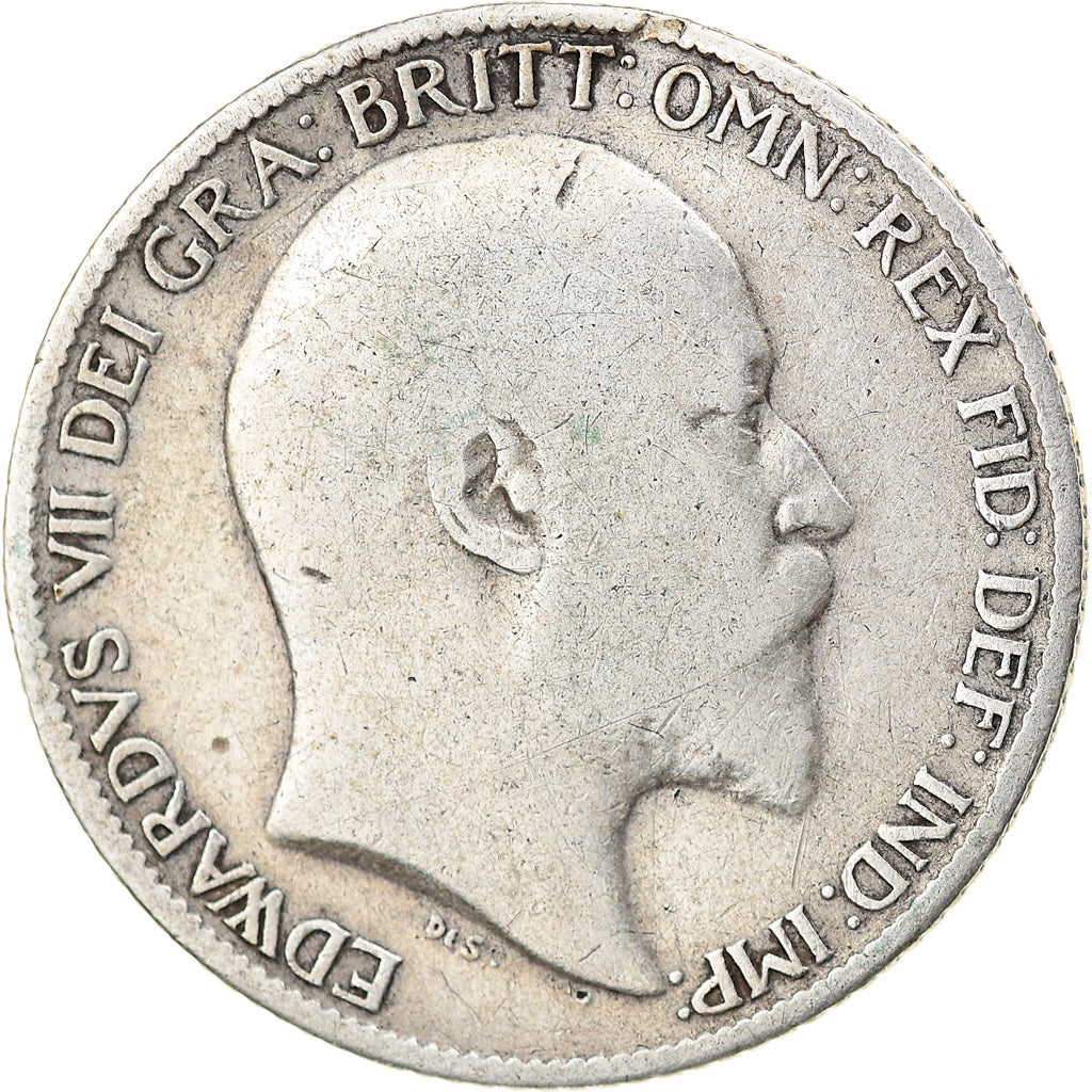 Coin, Great Britain, Edward VII, 6 Pence, 1909, VF(30-35), Silver, KM:799