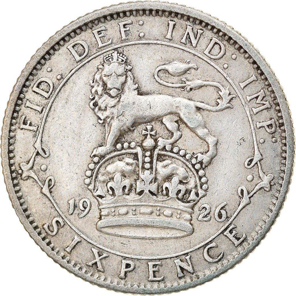 Coin, Great Britain, George V, 6 Pence, 1926, EF(40-45), Silver, KM:815a.2