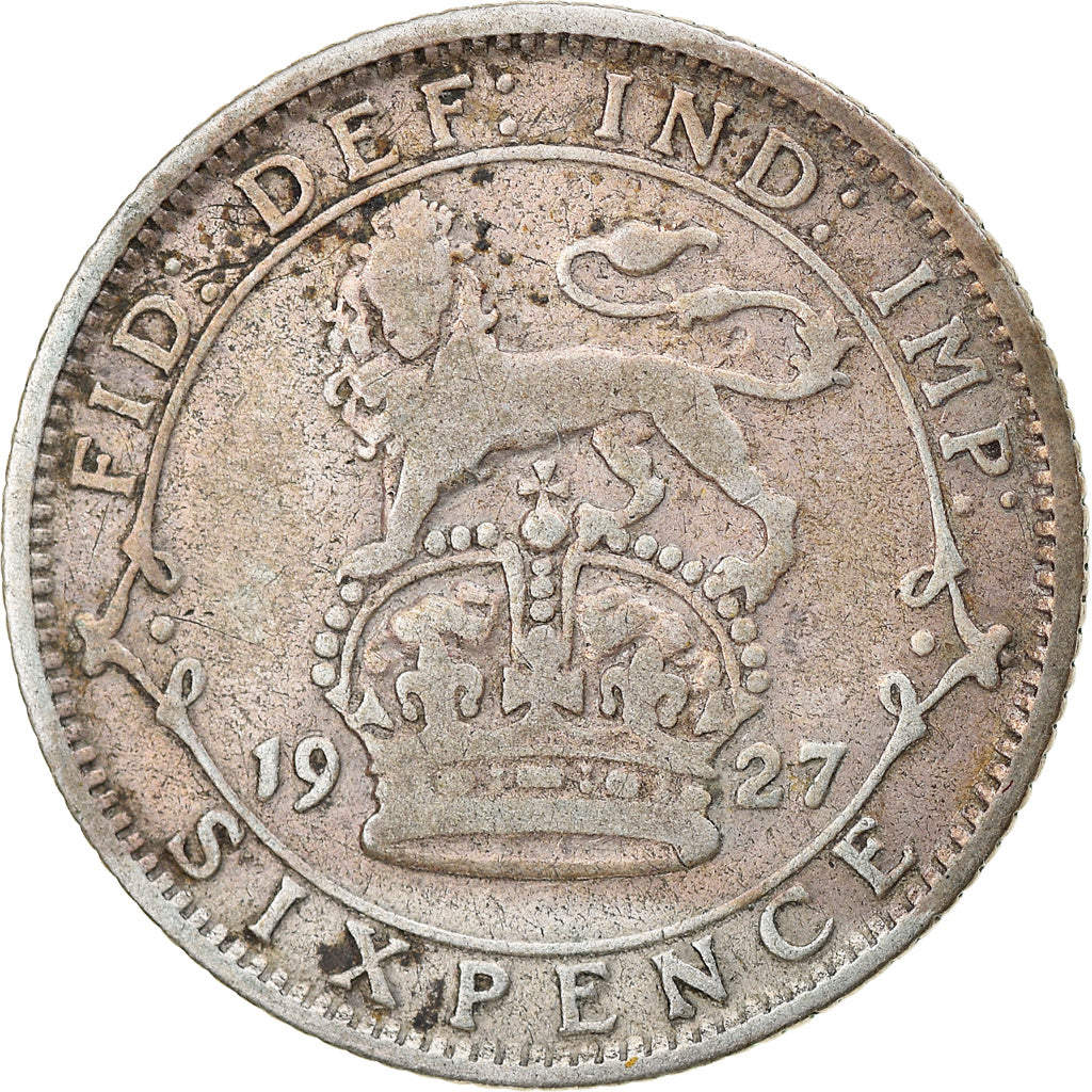 Coin, Great Britain, George V, 6 Pence, 1927, VF(30-35), Silver, KM:828