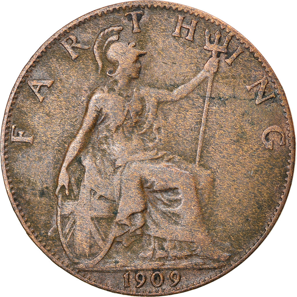 Munten, Groot Bretagne, Edward VII, Farthing, 1909, FR+, Bronze, KM:792