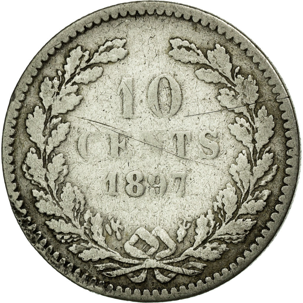 Coin, Netherlands, Wilhelmina I, 10 Cents, 1897, VF(30-35), Silver, KM:116