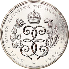 Coin, Great Britain, Elizabeth II, 5 Pounds, 1990, MS(60-62), Copper-nickel