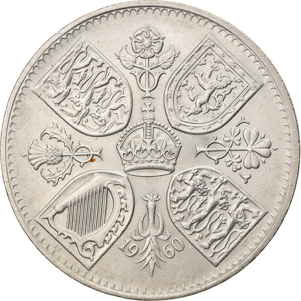 Moneta, Gran Bretagna, Elizabeth II, Crown, 1960, BB, Rame-nichel, KM:909
