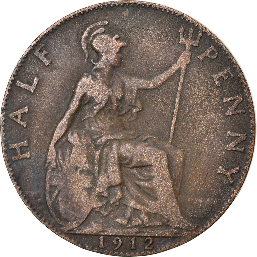 Coin, Great Britain, George V, 1/2 Penny, 1912, VF(30-35), Bronze, KM:809