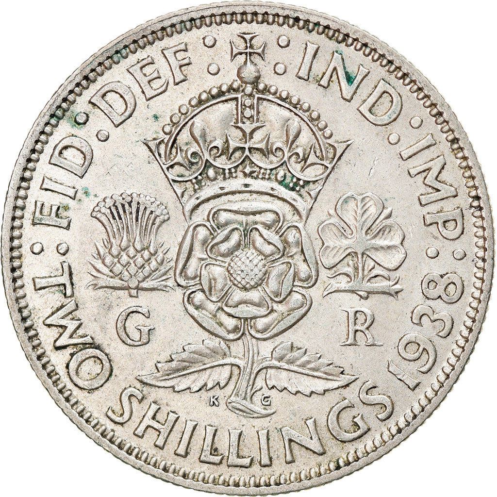 Coin, Great Britain, George VI, Florin, Two Shillings, 1938, EF(40-45), Silver
