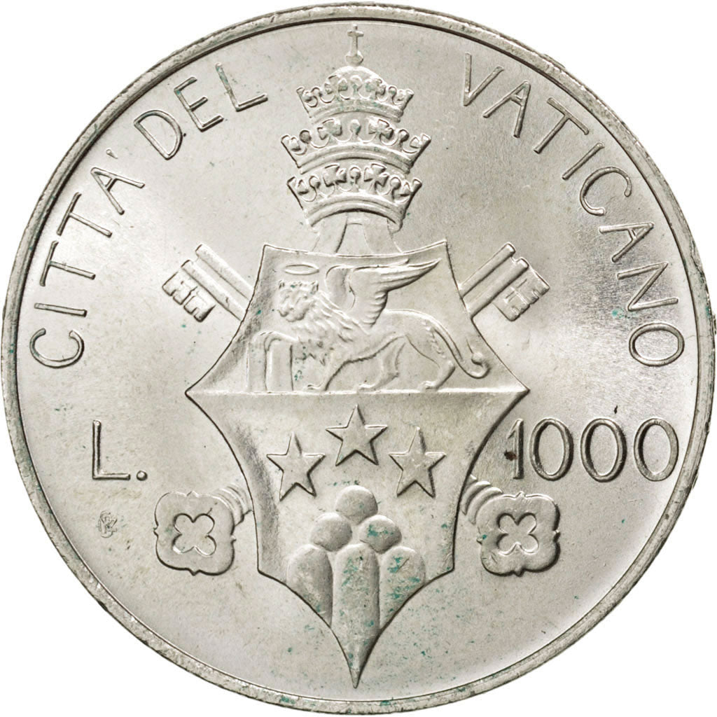 CITTÀ DEL VATICANO, John Paul I, 1000 Lire, 1978, SPL, Argento, KM:142