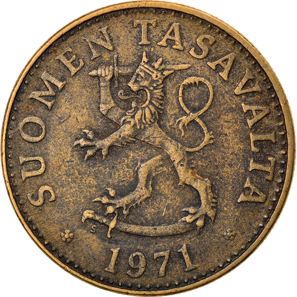 Moneta, Finlandia, 50 Penniä, 1971, VF(30-35), Aluminium-Brąz, KM:48