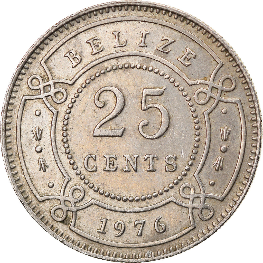Coin, Belize, 25 Cents, 1976, Franklin Mint, EF(40-45), Copper-nickel, KM:36