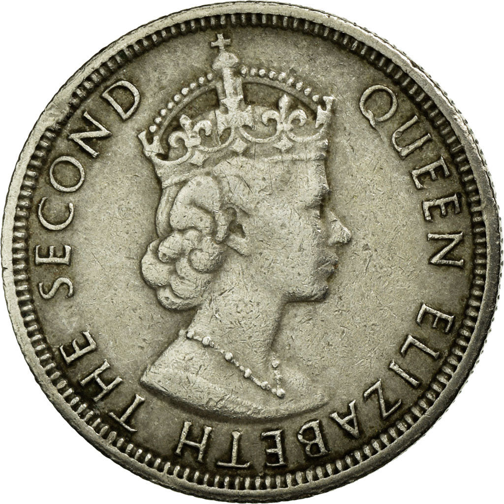 Coin, Mauritius, Elizabeth II, 1/4 Rupee, 1975, EF(40-45), Copper-nickel, KM:36