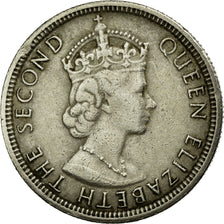 Coin, Mauritius, Elizabeth II, 1/4 Rupee, 1975, EF(40-45), Copper-nickel, KM:36
