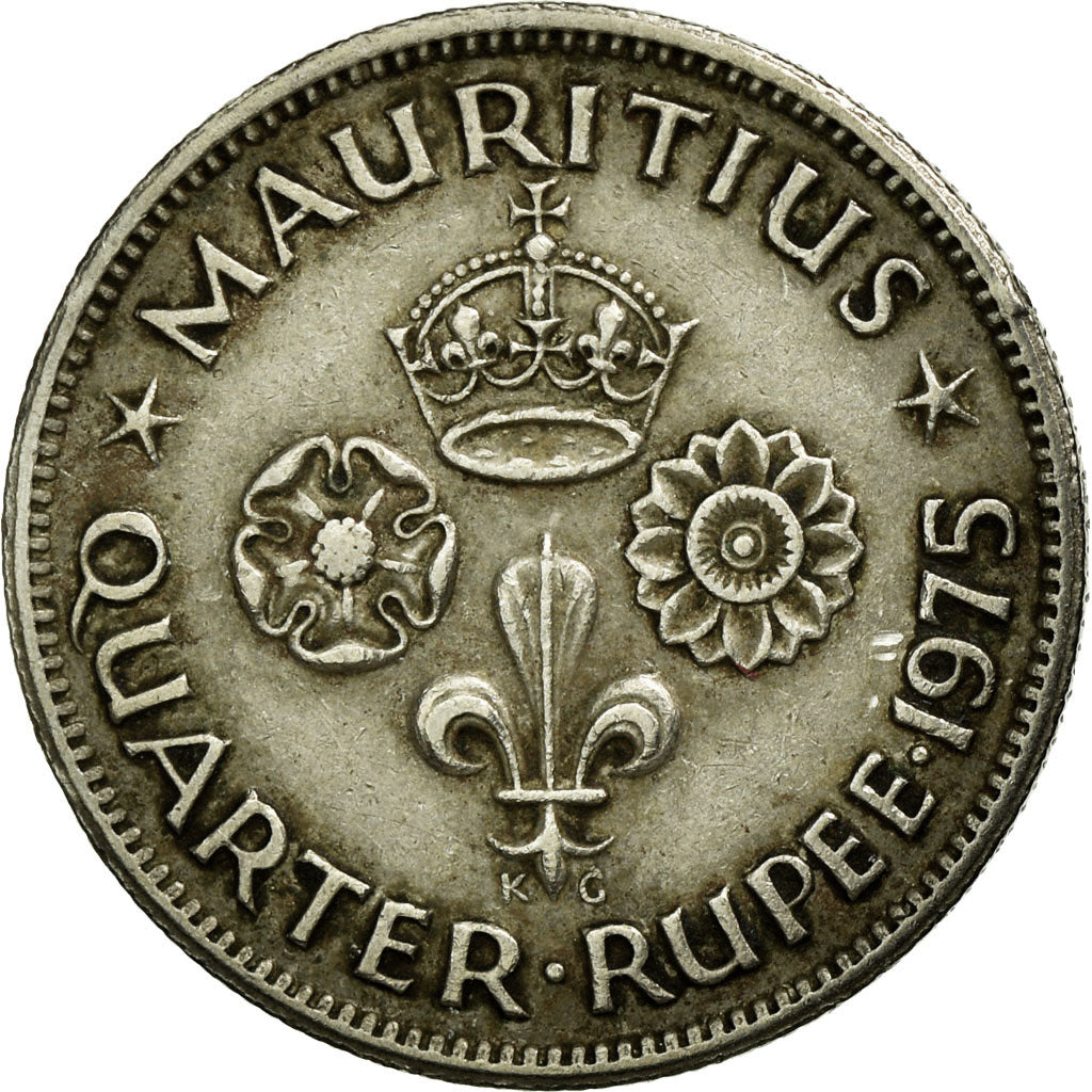 Coin, Mauritius, Elizabeth II, 1/4 Rupee, 1975, EF(40-45), Copper-nickel, KM:36