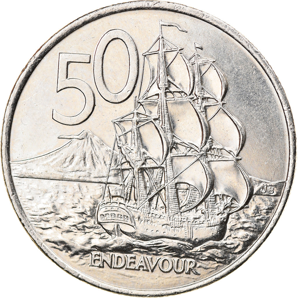 Munten, Nieuw Zeeland, Elizabeth II, 50 Cents, 2001, ZF, Copper-nickel, KM:119