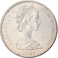 Moneta, Nowa Zelandia, Elizabeth II, 10 Cents, 1985, EF(40-45), Miedź-Nikiel