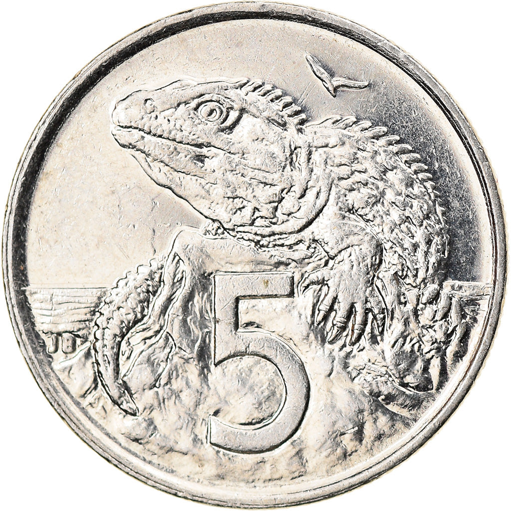 Moeda, Nova Zelândia, Elizabeth II, 5 Cents, 1998, EF(40-45), Cobre-níquel