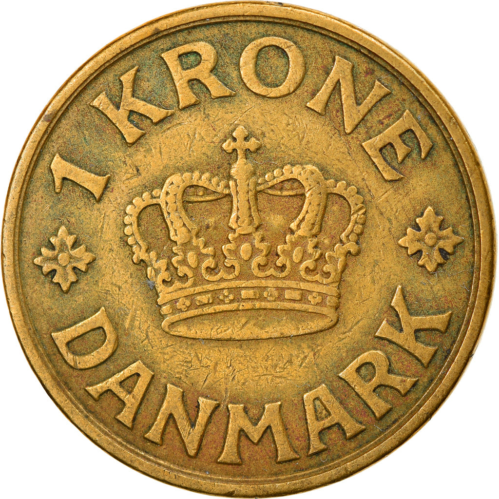 Coin, Denmark, Christian X, Krone, 1939, Copenhagen, VF(30-35), Aluminum-Bronze