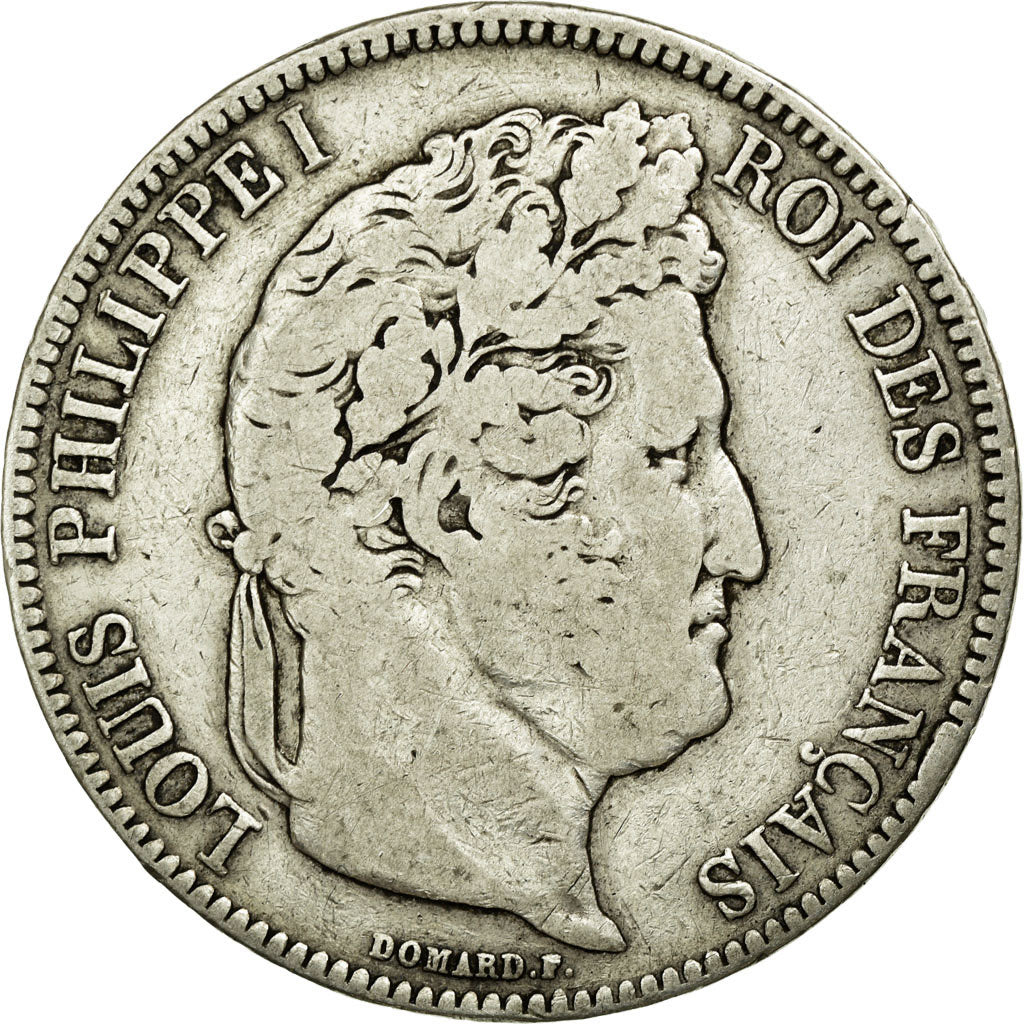 Coin, France, Louis-Philippe, 5 Francs, 1842, Strasbourg, VF(20-25), Silver