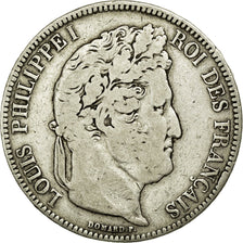Coin, France, Louis-Philippe, 5 Francs, 1842, Strasbourg, VF(20-25), Silver