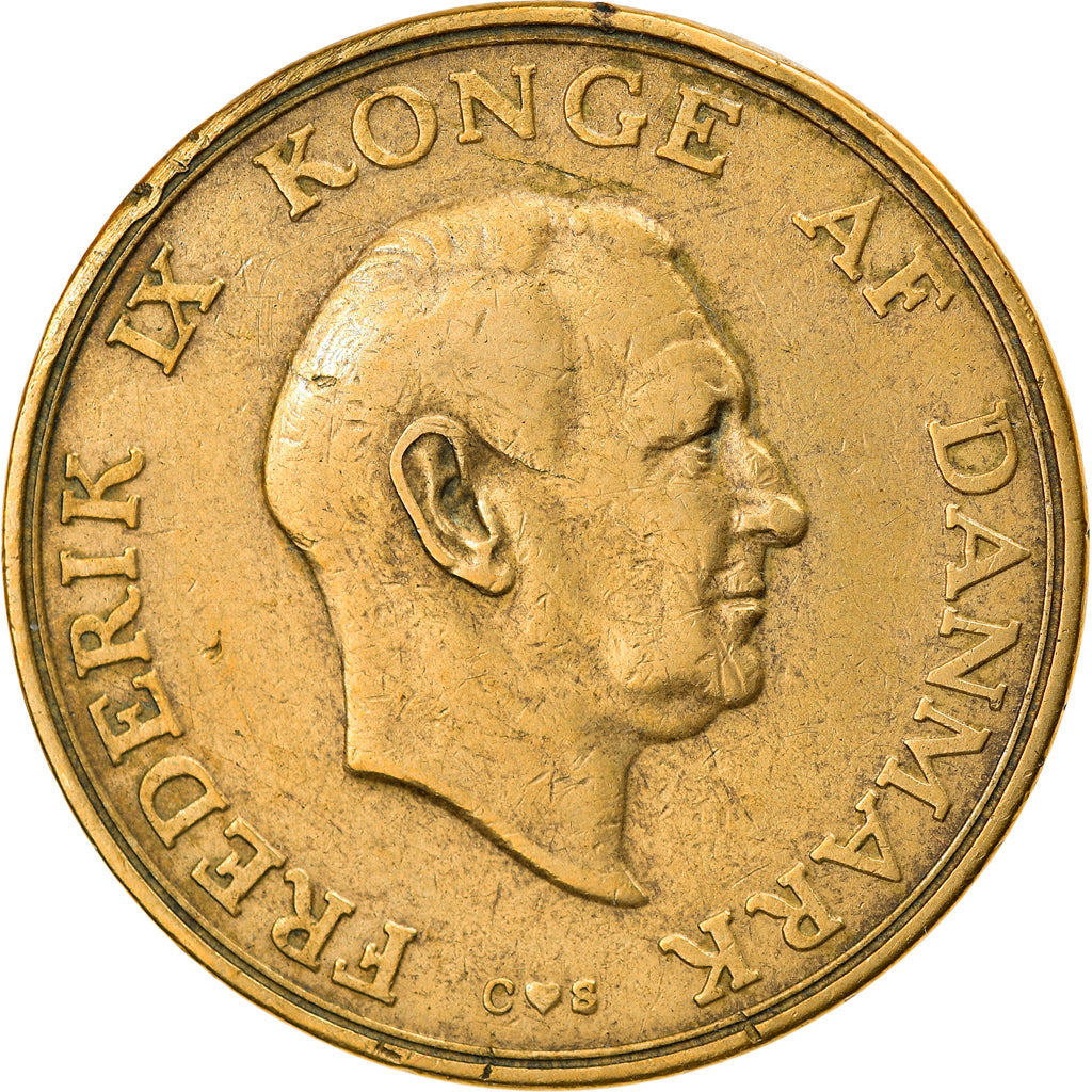 Munten, Denemarken, Frederik IX, 2 Kroner, 1957, Copenhagen, FR+