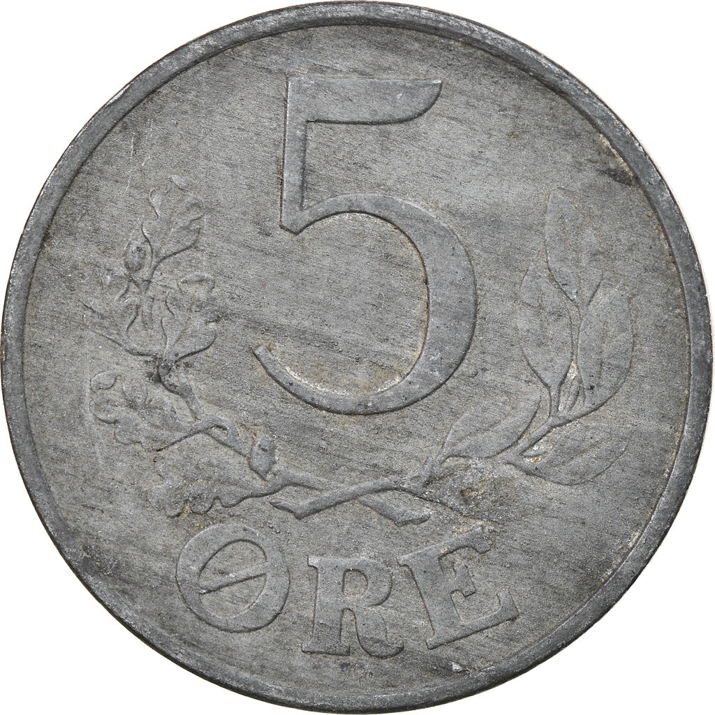 Coin, Denmark, Christian X, 5 Öre, 1942, Copenhagen, VF(30-35), Zinc, KM:834a