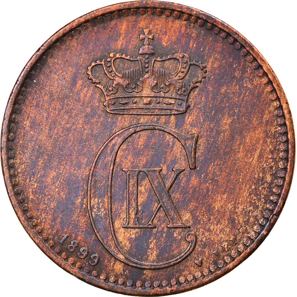 Coin, Denmark, Christian IX, 5 Öre, 1899, Copenhagen, VF(30-35), Bronze