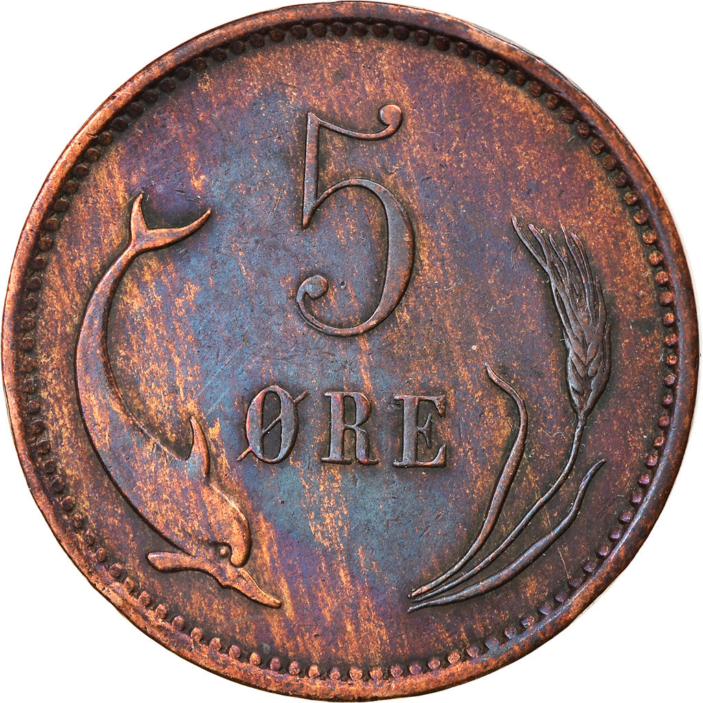 Coin, Denmark, Christian IX, 5 Öre, 1899, Copenhagen, VF(30-35), Bronze