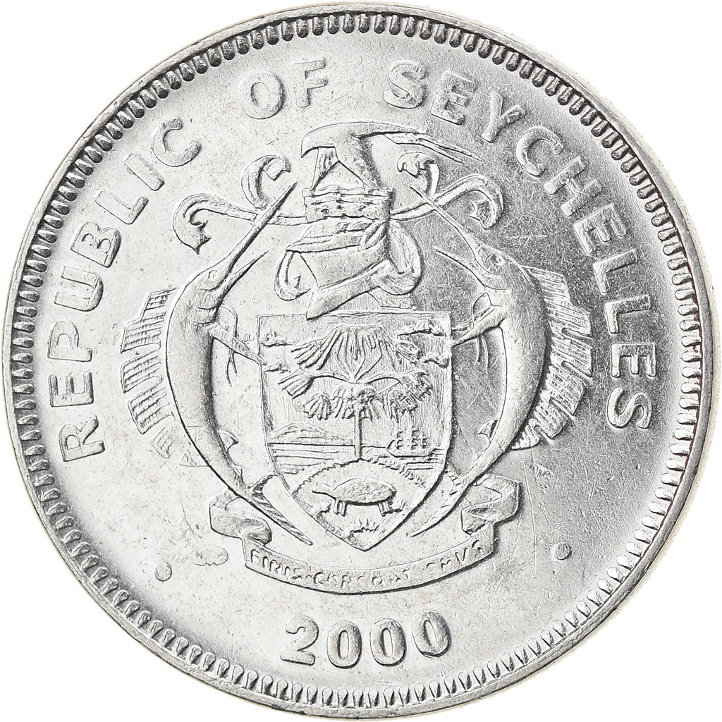 Moneta, Seychelles, 25 Cents, 2000, South Africa Mint, BB, Acciaio inossidabile
