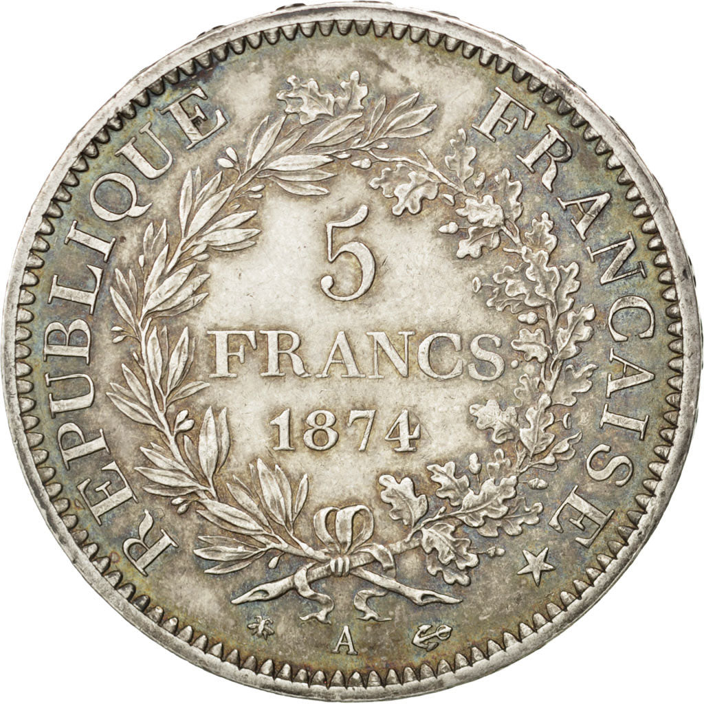 Troisième République, 5 Francs Hercule, 1874 A, KM 820.1