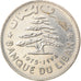Monnaie, Lebanon, Livre, 1975, TTB, Nickel, KM:30