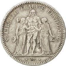 FRANCE, Hercule, 5 Francs, 1849, Strasbourg, KM #756.2, VF(30-35), Silver,...