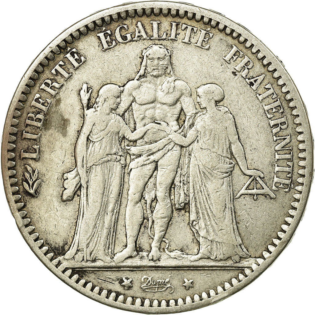 Coin, France, Hercule, 5 Francs, 1871, Bordeaux, VF(30-35), Silver, KM:820.2
