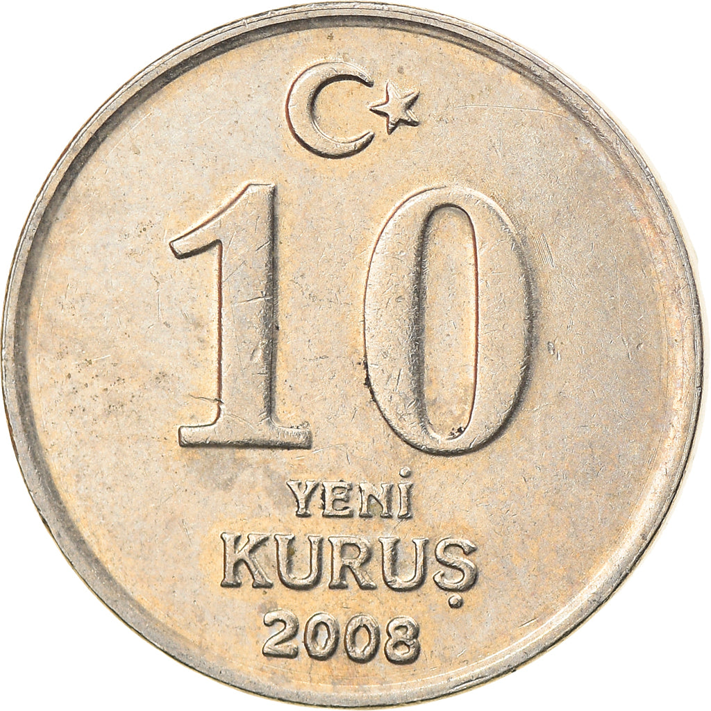 Moneta, Turchia, 10 New Kurus, 2008, Istanbul, BB, Rame-nichel-zinco, KM:1166
