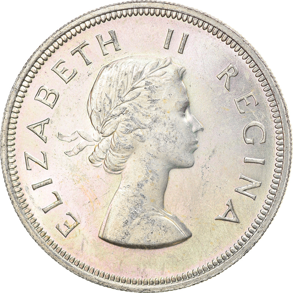 Coin, South Africa, Elizabeth II, 2-1/2 Shillings, 1960, AU(55-58), Silver