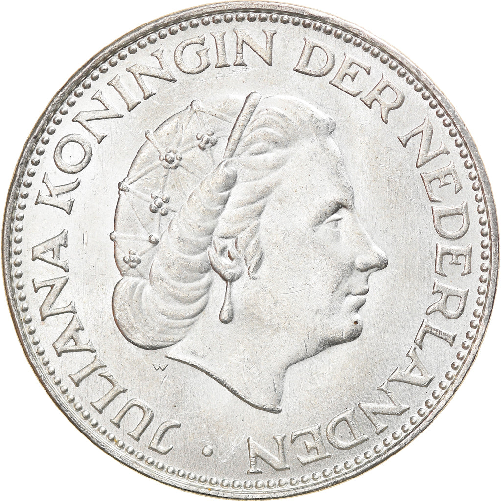 Munten, Nederland, Juliana, 2-1/2 Gulden, 1966, PR+, Zilver, KM:185
