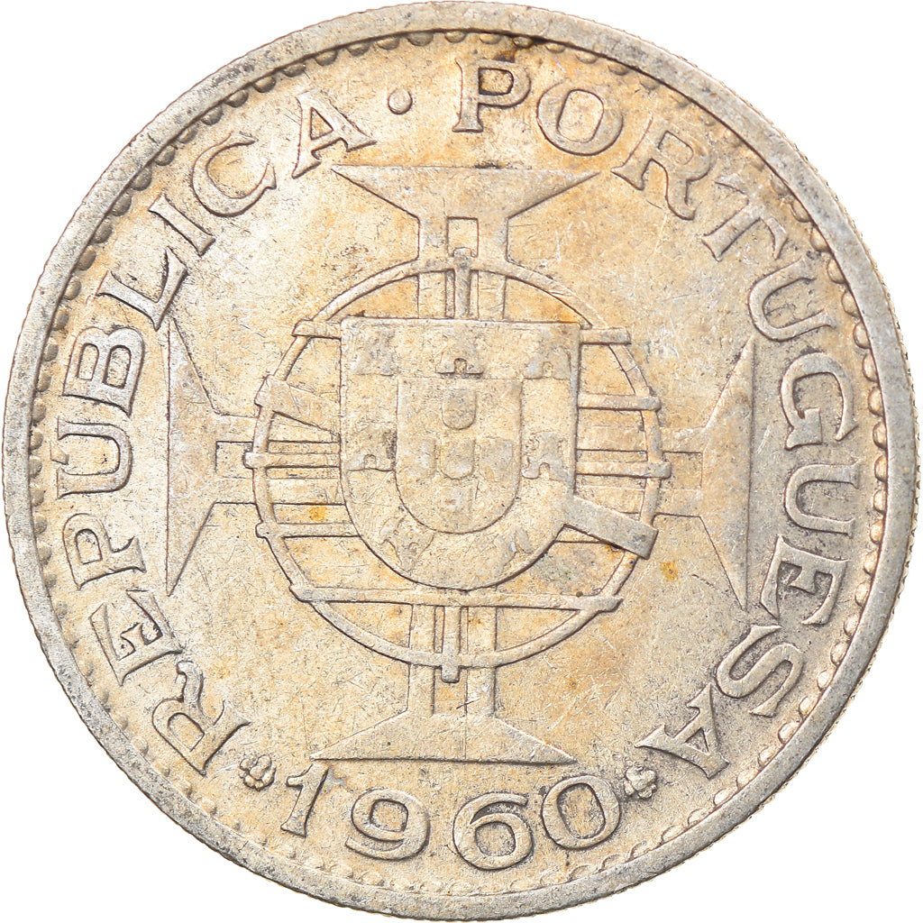 Moeda, Moçambique, 20 Escudos, 1960, EF(40-45), Prata, KM:80