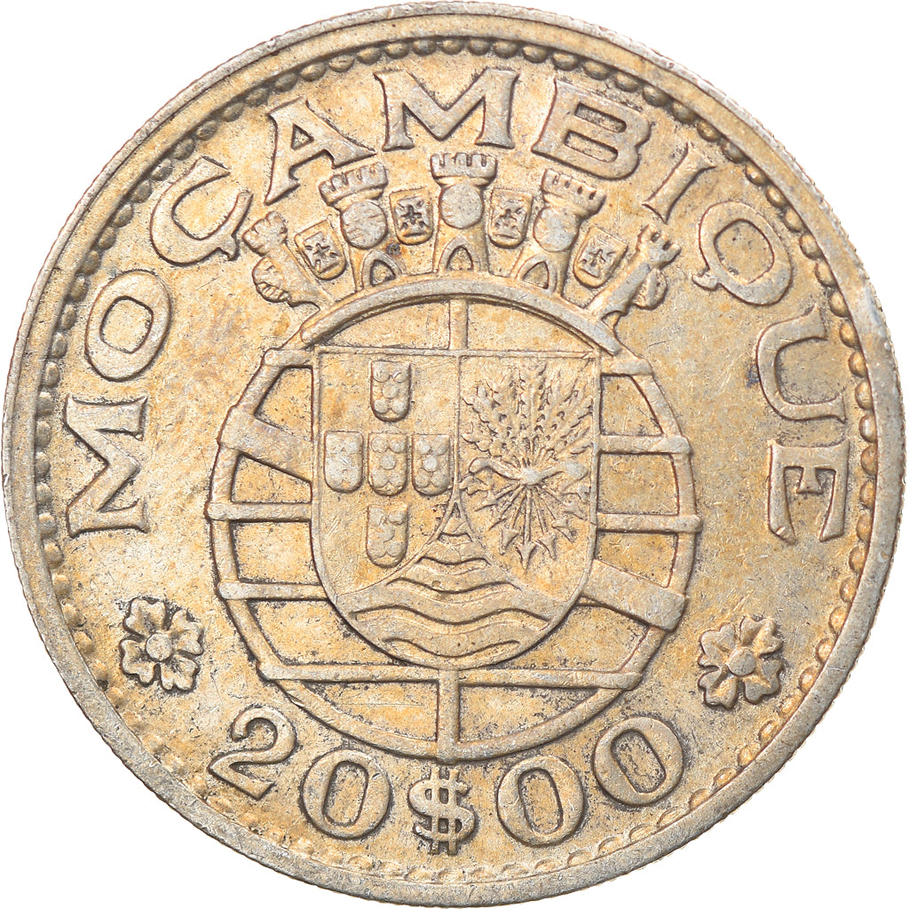 Moeda, Moçambique, 20 Escudos, 1960, EF(40-45), Prata, KM:80