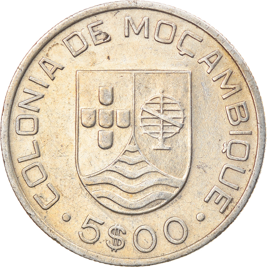 Coin, Mozambique, 5 Escudos, 1935, EF(40-45), Silver, KM:62