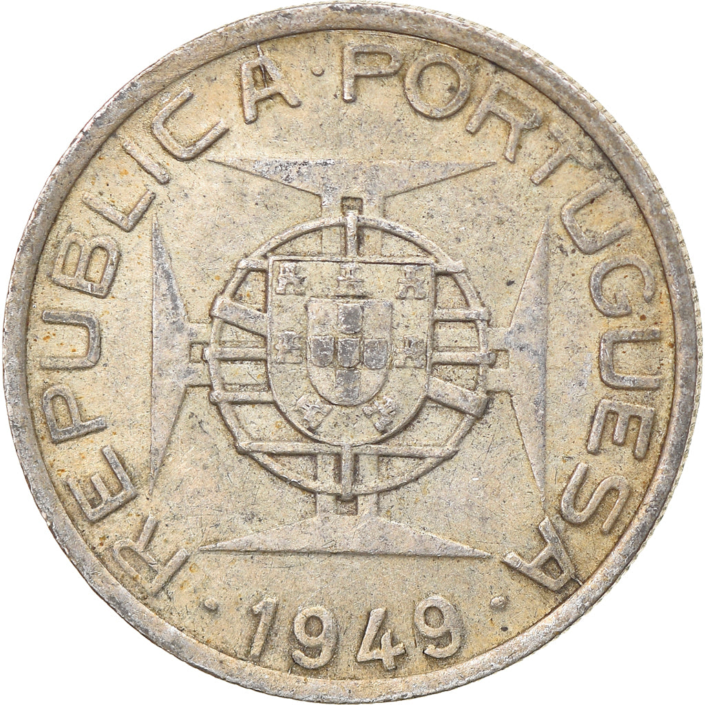 Coin, Mozambique, 5 Escudos, 1949, VF(30-35), Silver, KM:69