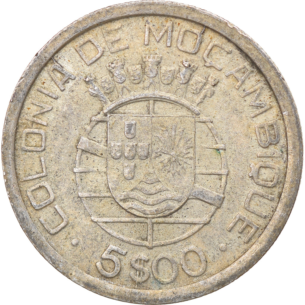 Coin, Mozambique, 5 Escudos, 1949, VF(30-35), Silver, KM:69