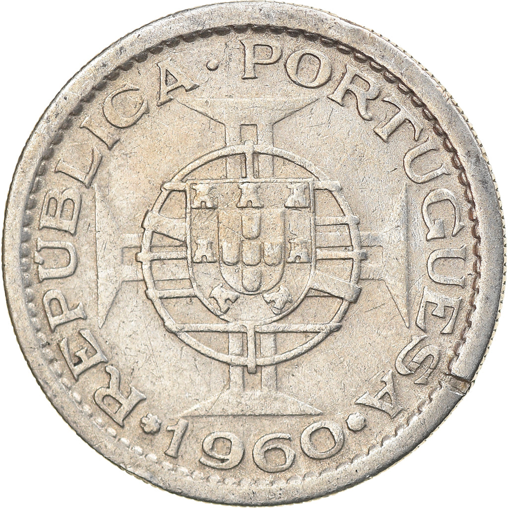 Coin, Mozambique, 5 Escudos, 1960, VF(30-35), Silver, KM:84
