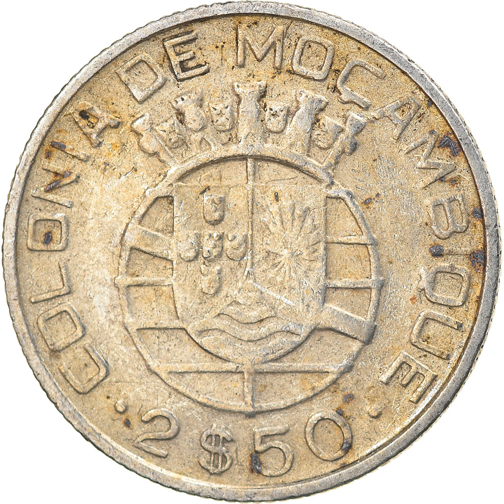 Monnaie, Mozambique, 2-1/2 Escudos, 1938, TB+, Argent, KM:68