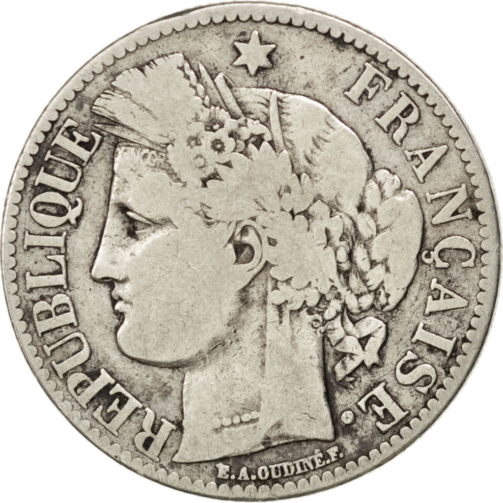Francia, Cérès, 2 Francs, 1872, Paris, MB, Argento, KM:817.1, Gadoury:530.1