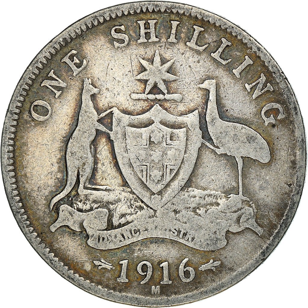 Coin, Great Britain, George V, Shilling, 1916, VF(30-35), Silver, KM:816