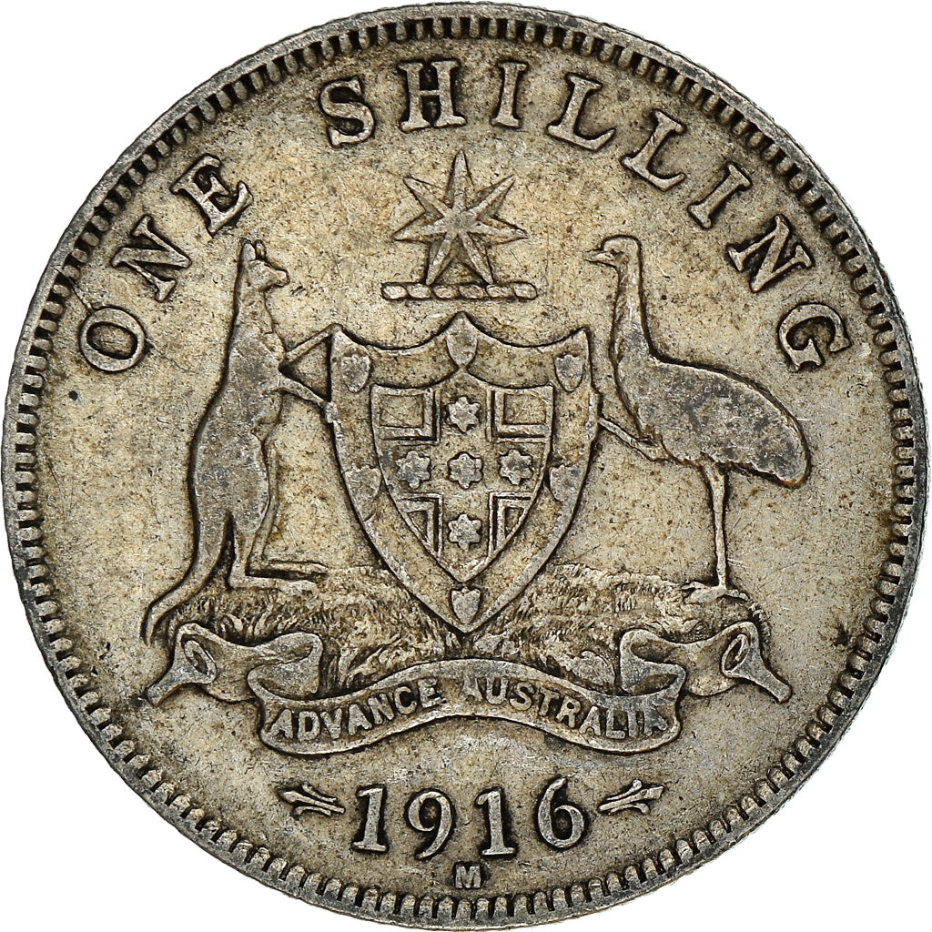 Coin, Great Britain, George V, Shilling, 1916, VF(30-35), Silver, KM:816