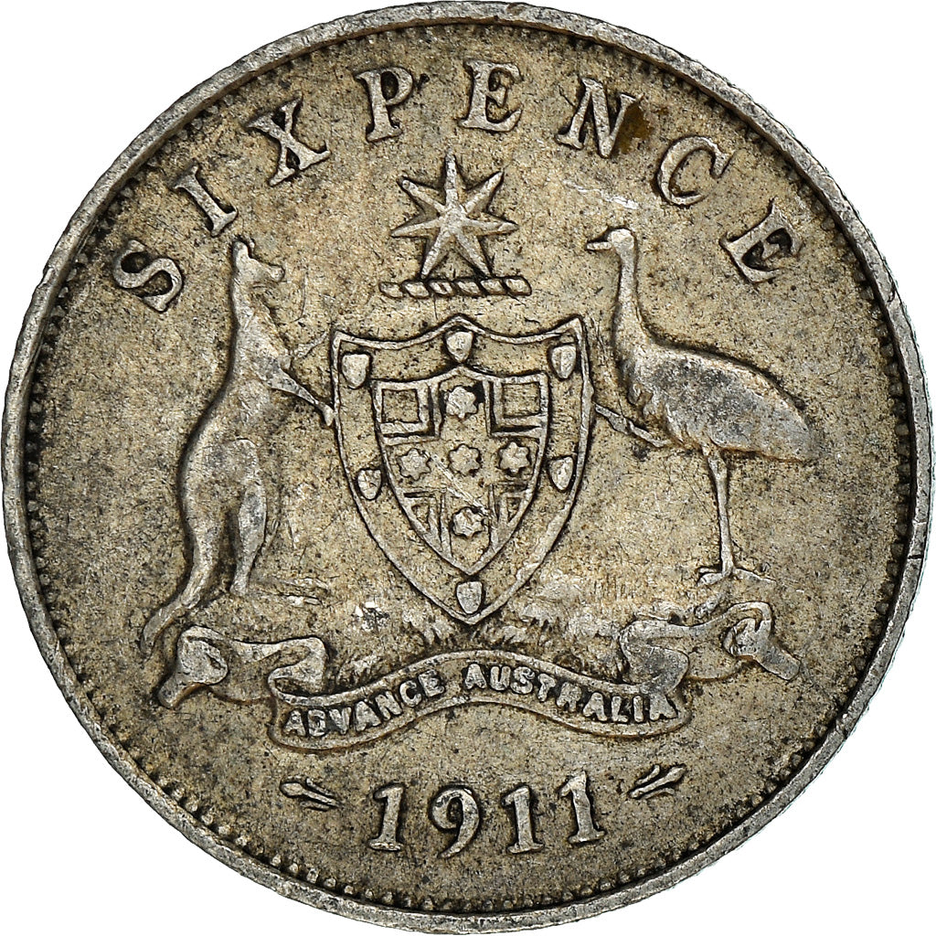 Coin, Great Britain, George V, 6 Pence, 1911, VF(30-35), Silver, KM:815