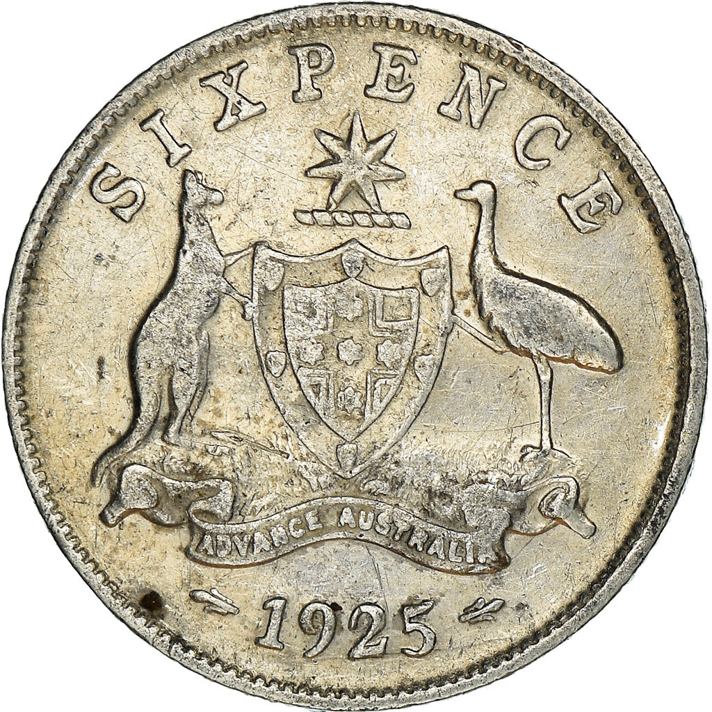 Coin, Great Britain, George V, 6 Pence, 1925, EF(40-45), Silver, KM:815a.1