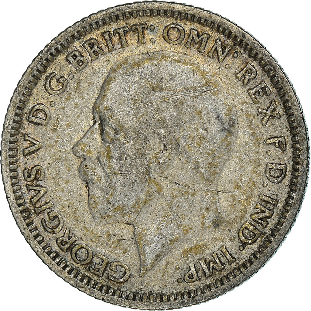 Munten, Groot Bretagne, George V, 6 Pence, 1929, ZF, Zilver, KM:832