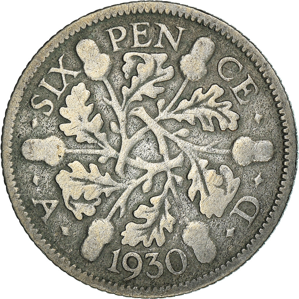 Coin, Great Britain, George V, 6 Pence, 1930, EF(40-45), Silver, KM:832