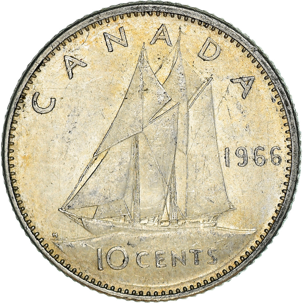 Coin, Canada, Elizabeth II, 10 Cents, 1966, Royal Canadian Mint, Ottawa