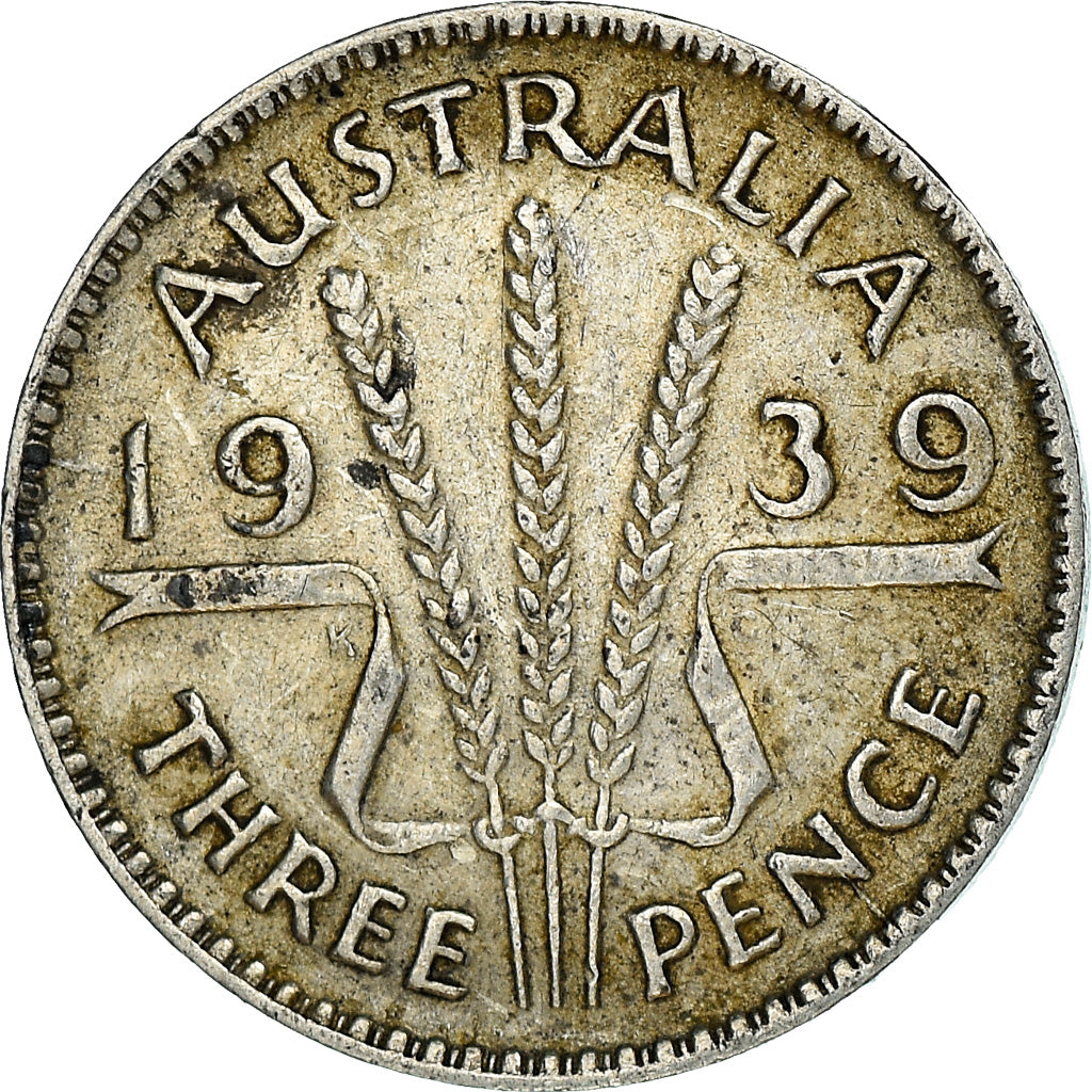 Munten, Australië, George VI, Threepence, 1939, Melbourne, ZF, Zilver, KM:37
