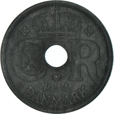 Moneta, Danimarca, Christian X, 25 Öre, 1944, Copenhagen, MB+, Zinco, KM:823.2a
